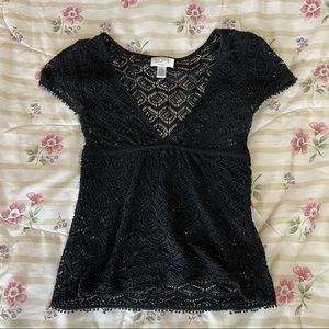 Ann Taylor crochet babydoll top